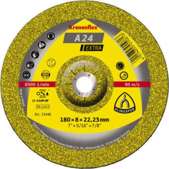 TARCZA DO SZLIFOWANIA METALU A 24 EXTRA WYPUKŁA 125 X 22,23 6 MM